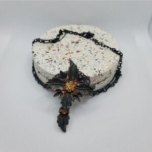 YOU & I Vintage Floral Cross Necklace